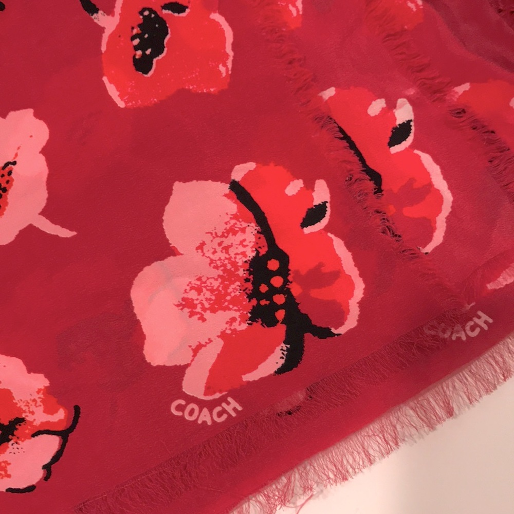 COACH Floral Silk Scarf/Wrap